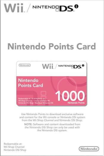 Nintendo Points Card 1000