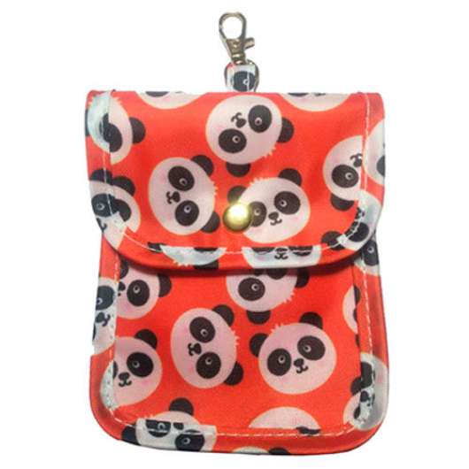 Panda face covering and hand sanitiser pouch