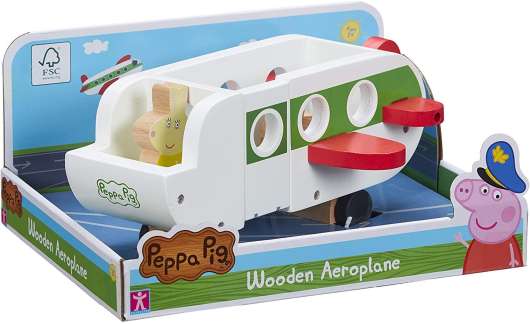 Peppa Pig Wooden Plane w. Figure