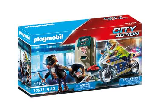 Playmobil - Police motorcycle: pursuit of the money robber (70572)