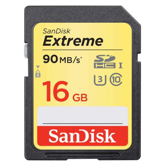SANDISK Minneskort SDHC Extreme 16GB 90MB/s UHS-I