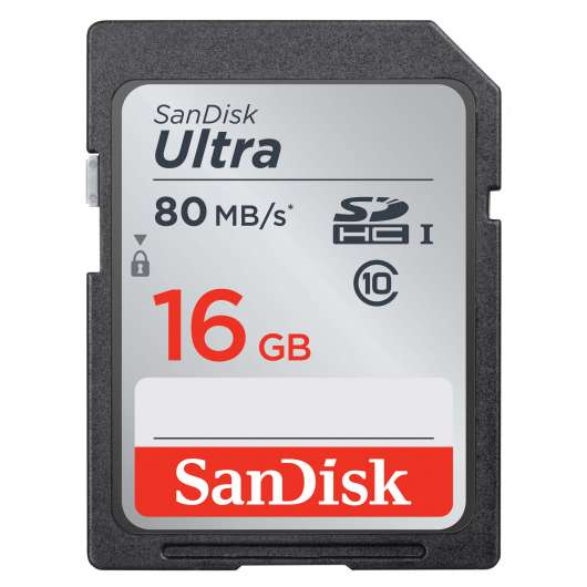 SANDISK Minneskort SDHC Ultra 16GB 80MB/s UHS-I Class10