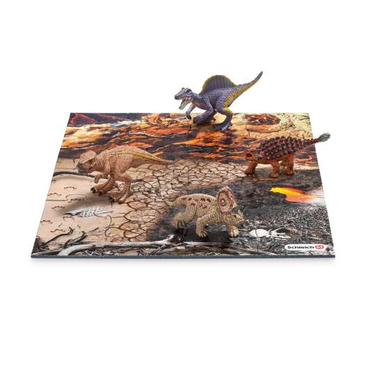 Schleich Mini dinosaurs with lava field puzzle