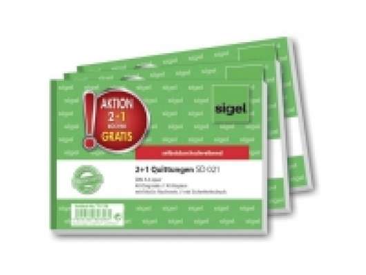 Sigel T1178 Kvitteringer DIN A6 tværformat Antal blade: 40 3 stk./per pakke 3 stk