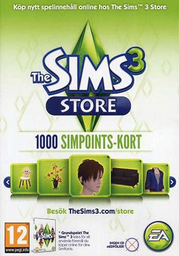 Sims 3 Points Card 1000