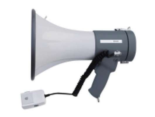 SpeaKa Professional ER-66S Megafon med håndmikrofon, med holdesele, Integreret lyd