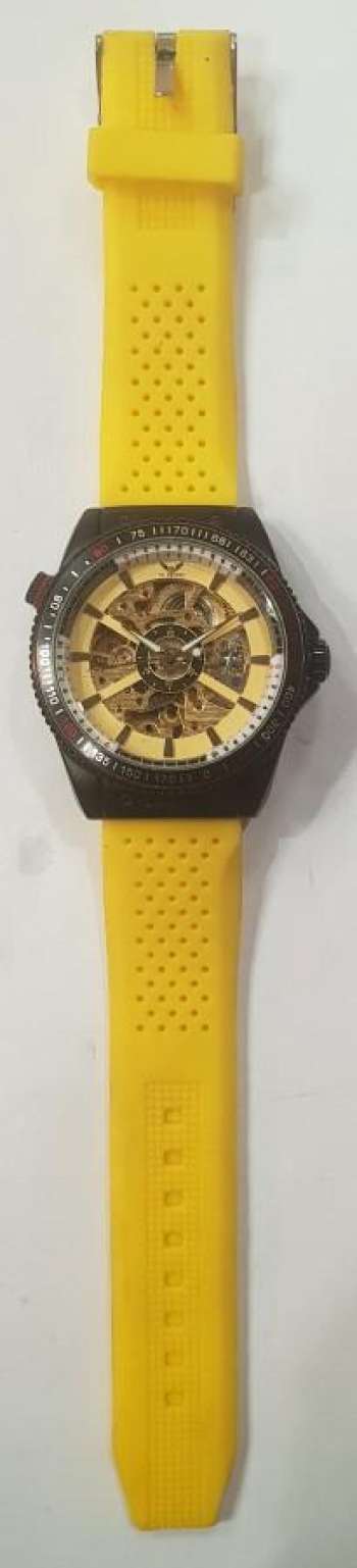 ST Tropez Yellow Rubber Strap Yellow Face Black Body Automatic Watch