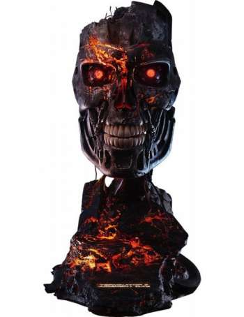 Terminator 2 T-800 Battle Damaged Art Mask RESIN Statue