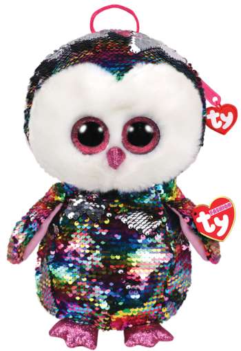Ty Plush - Sequin Backpack - Owen the Owl (TY95023)