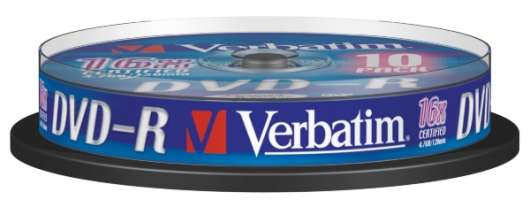 Verbatim DVD-R 16X 4,7GB 10-Pack (Cakebox)
