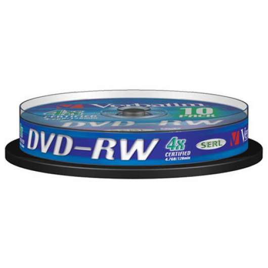 Verbatim DVD-RW Skiva 10-Pack 4,7GB - 4x (Cakebox)