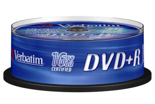 Verbatim DVD+R 16X 4,7GB 25-Pack (Cakebox)