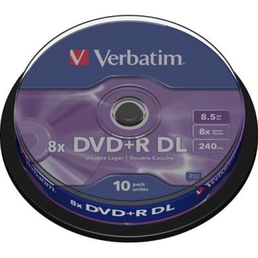 Verbatim DVD+R Skiva 10-Pack 8,5GB 8x (Double Layer) (Cakebox)